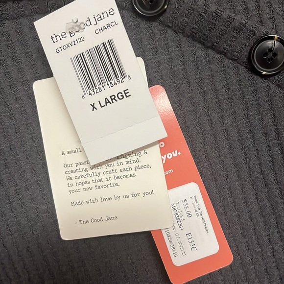 The Good Jane XL/Size 14 Turtle Neck Top with Buttons in Charcoal - Picture 8 of 10